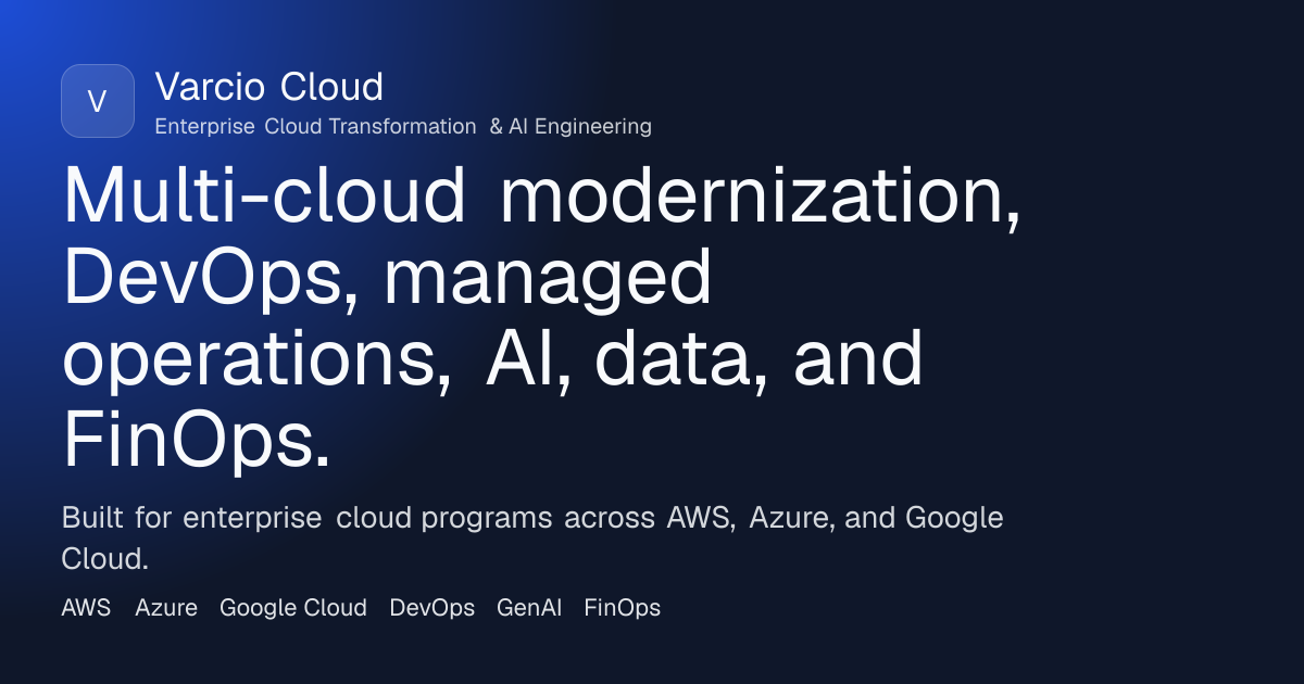 Varcio Cloud FinOps Copilot — 官网预览图